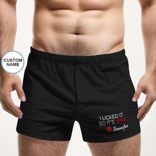 Mehrfarbige Boxershorts Mit Individuellem Namen „i Licked It“, Personalisiertes Foto-unterwäschegeschenk Für Ihn