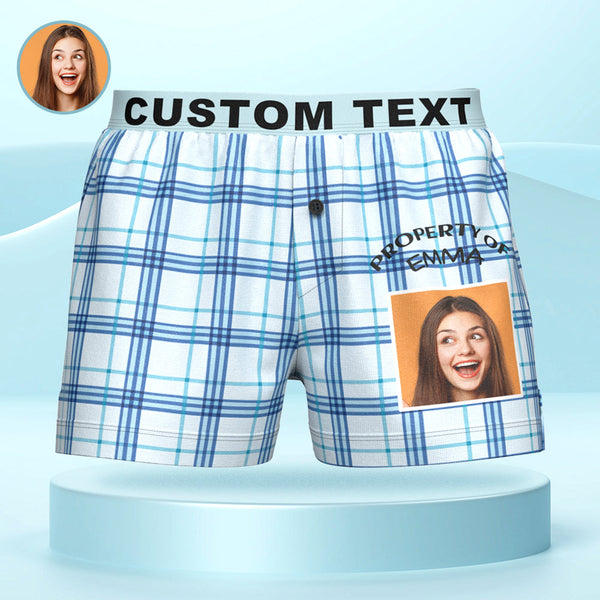 Boxershorts Mit Individuellem Foto, Gestreift, Kariert, Gemustert, Personalisierter Bund, Lässige Unterwäsche Für Ihn - MyFaceBoxerDE